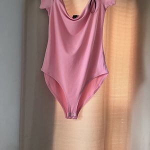 Pink knit bodysuit